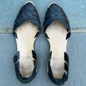 Vince Camuto Black Leather Slides